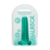 Dildo RealRock Transparente con Ventosa Turquesa