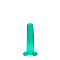 Dildo RealRock Transparente con Ventosa Turquesa