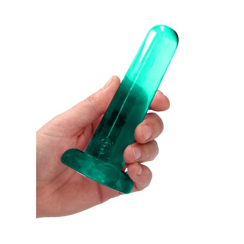 RealRock Crystal Clear Dildo with Suction Cup Turquoise