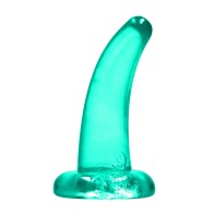 Dildo Curvado de 5 in. Cristal Claro No Realista con Ventosa