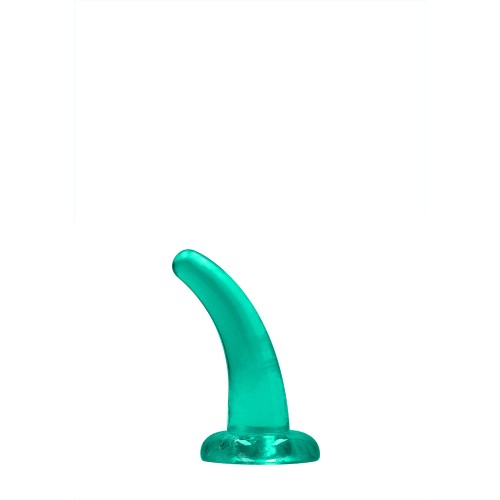 RealRock Crystal Clear Non-Realistic 5 in. Curved Dildo With Suction Cup