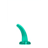 RealRock Crystal Clear Non-Realistic 5 in. Curved Dildo With Suction Cup