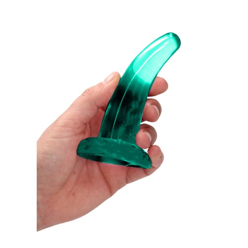 RealRock Crystal Clear Non-Realistic 5 in. Curved Dildo With Suction Cup