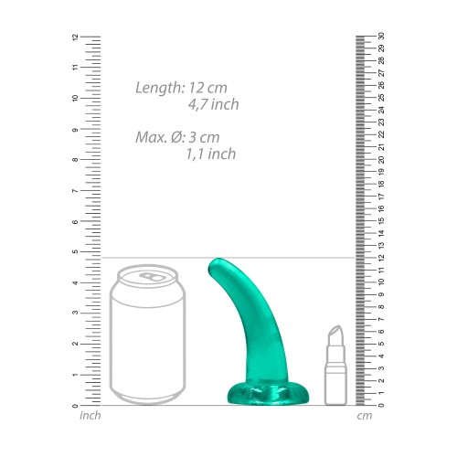 RealRock Crystal Clear Non-Realistic 5 in. Curved Dildo With Suction Cup