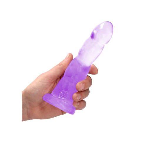 RealRock Dildo Torcido Transparente de 7 in. Púrpura