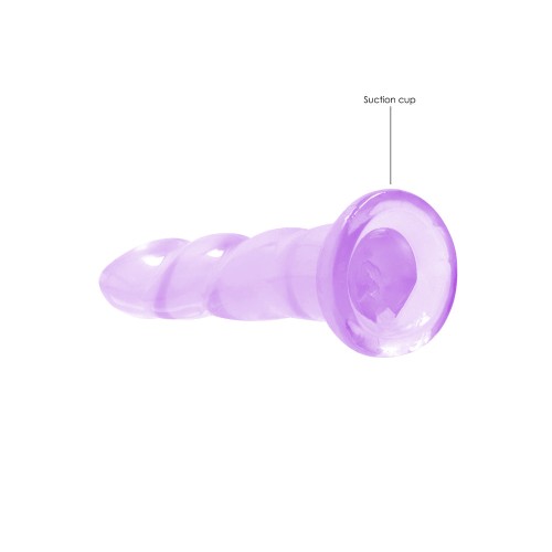 RealRock Crystal Clear 7 in. Twisted Dildo Purple