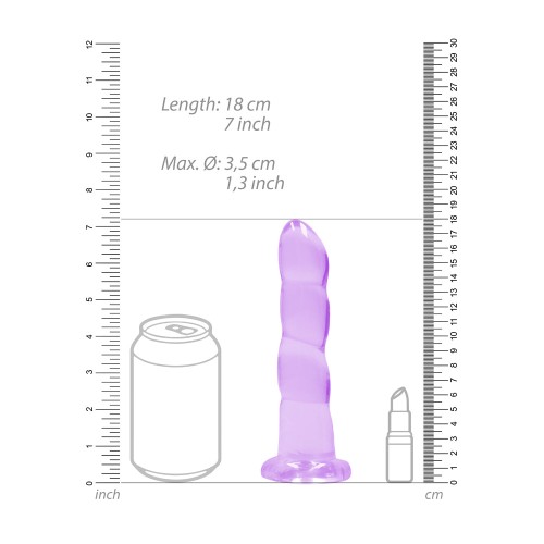 RealRock Crystal Clear 7 in. Twisted Dildo Purple