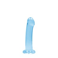 Dildo Transparente de 7 in. con Ventosa Azul RealRock