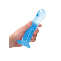 Dildo Transparente de 7 in. con Ventosa Azul RealRock