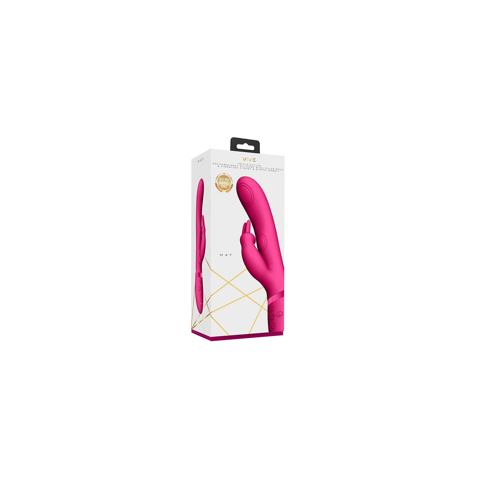 VIVE MAY Pink Rechargeable Pulse-Wave Rabbit Vibrator