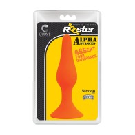 Plug Anal de Silicona Rooster Alpha Avanzado con Ventosa Naranja