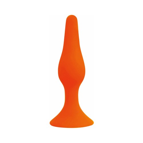 Plug Anal de Silicona Rooster Alpha Avanzado con Ventosa Naranja