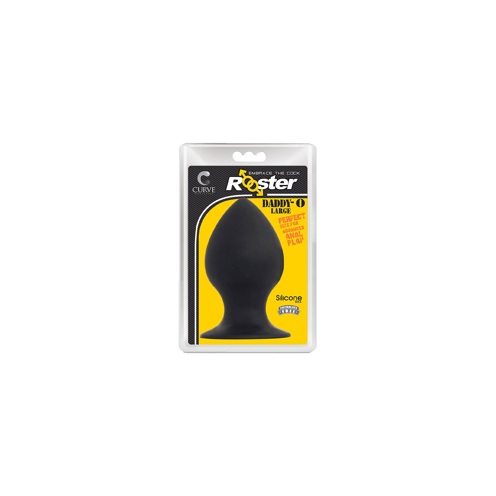 Curve Toys Rooster Daddy-O Large Silicone Anal Plug Black