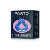 Anillo Vibrador de Silicona Texturizado Recargable Forto F-24 Azul