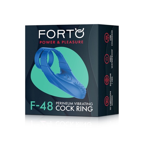 Forto F-48 Rechargeable Silicone Vibrating Double Cockring Blue