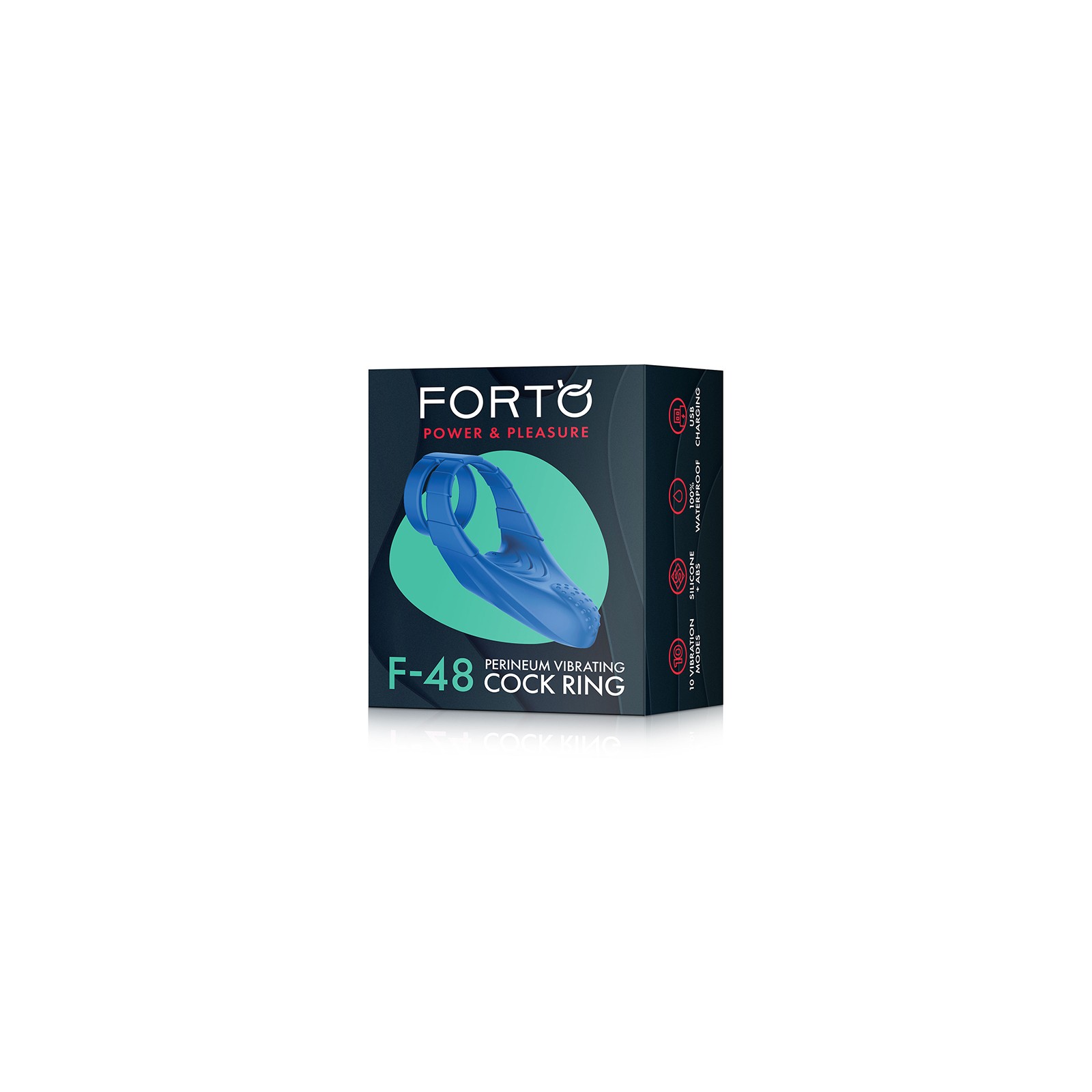 Forto F-48 Doble Anillo Vibrante De Silicona Recargable Azul