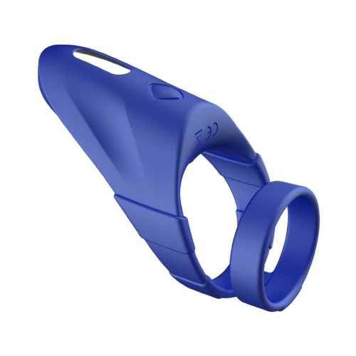 Forto F-48 Rechargeable Silicone Vibrating Double Cockring Blue