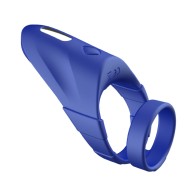 Forto F-48 Rechargeable Silicone Vibrating Double Cockring Blue