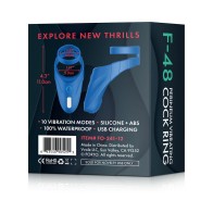 Forto F-48 Rechargeable Silicone Vibrating Double Cockring Blue