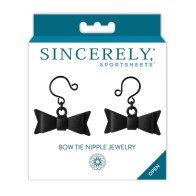 Sincerely Sportsheets Bow Tie Nipple Jewelry Black