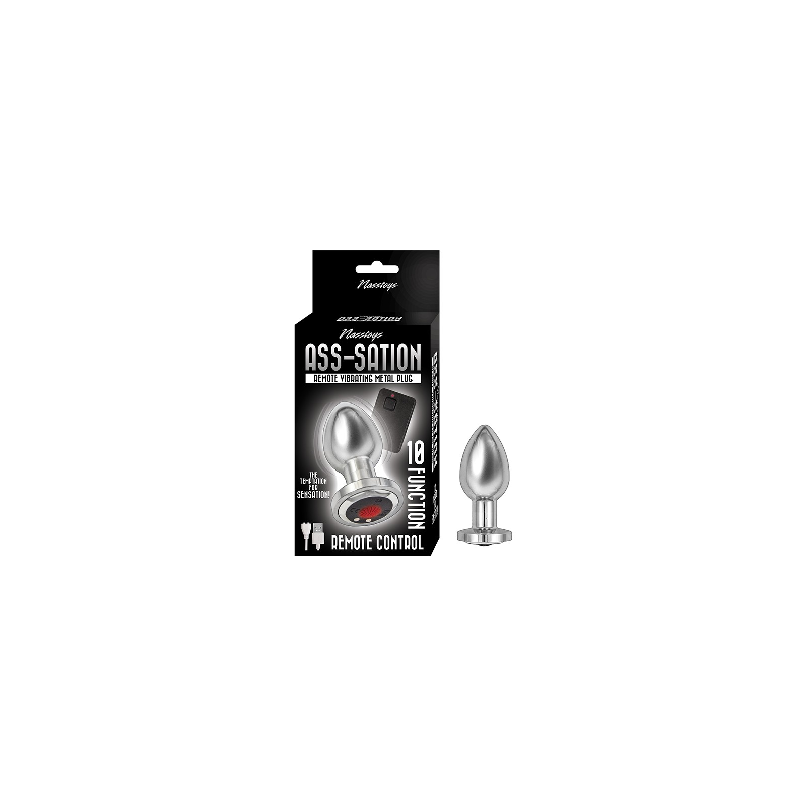 Ass-Sation Remote Vibrating Metal Plug Silver