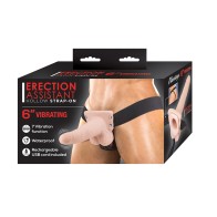 Erection Assistant Hollow Strap-On Vibrator - Rechargeable