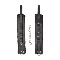 Cadenas de Tobillo Ajustables de Cuero Sintético con Forro Terciopelo Ouch! Negro y Blanco