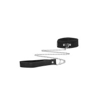 Ouch! Adjustable Velcro Collar with Leash & Wrist Cuffs Black