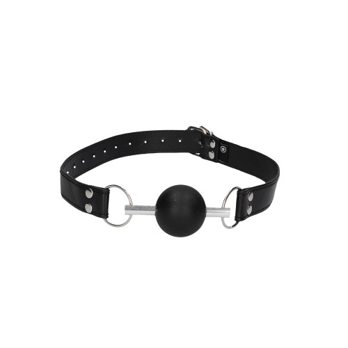 Ouch! Black & White Solid Rubber Ball Gag