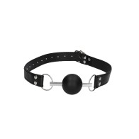 Ouch! Black & White Solid Rubber Ball Gag