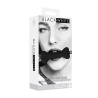 Ouch! Black & White Bone Silicone Gag with Adjustable Straps