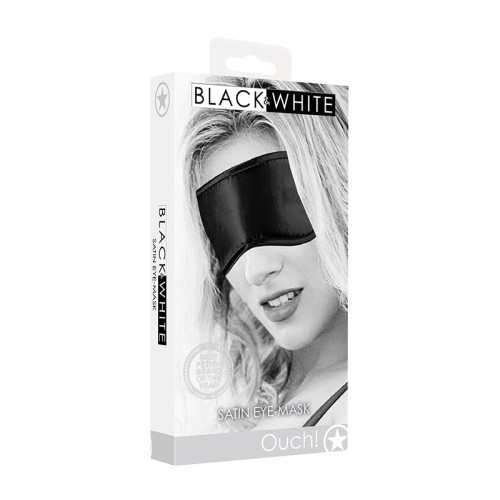 Ouch! Black & White Satin Eye Mask Blindfold