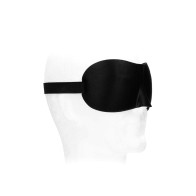 Ouch! Black & White Satin Curvy Eye Mask With Elastic Straps Blindfold Black