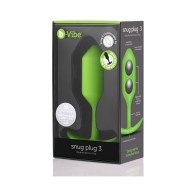 b-Vibe Snug Plug 3 Weighted Silicone Anal Plug Lime | Premium Butt Plug