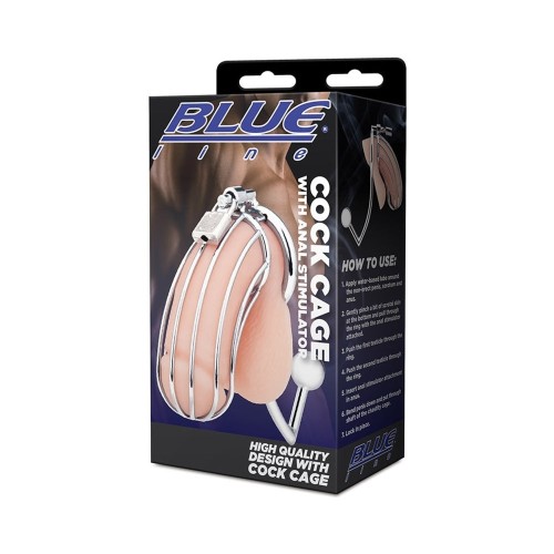 Blue Line Cock Cage - Explore New Sensations