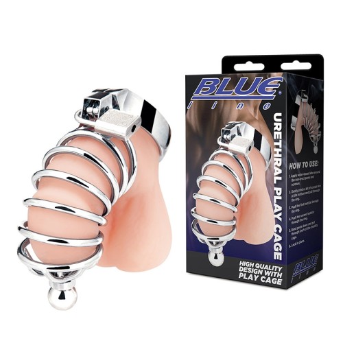 Blue Line Urethral Play Cock Cage - Advanced Pleasure Device