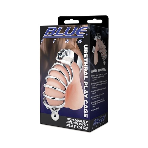 Blue Line Urethral Play Cock Cage - Advanced Pleasure Device