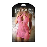 Vixen Pink Multi-Way Strap Lace Dress for Flirty Fun