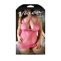 Fantasy Lingerie Vixen Sugar Coated Dress Pink Queen Size