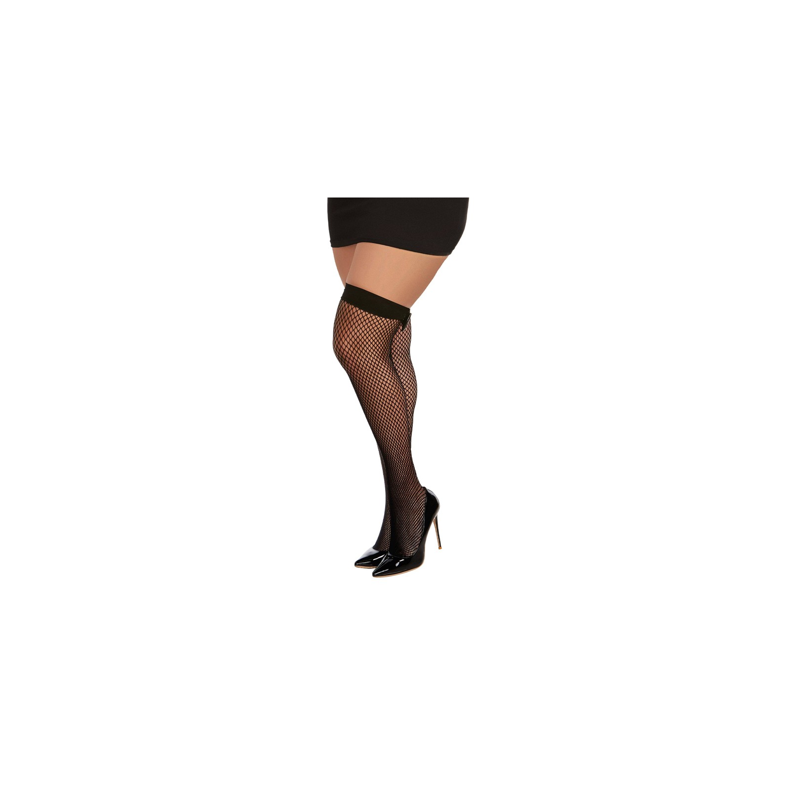 Dreamgirl Diamond-Net Thigh-Highs with Bowtie Accent