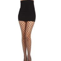 Dreamgirl Double-Knitted Fence-Net Pantyhose Black OS