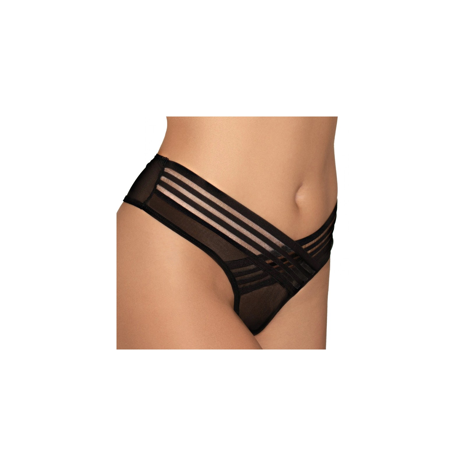 Dreamgirl Shadow Stripe Mesh Thong XL