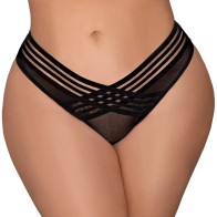 Dreamgirl Mesh Thong with Shadow Stripe - 3X Size