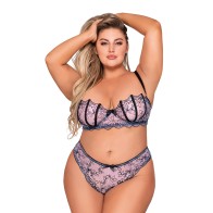 Conjunto de Sujetador Shell y Tanga a Juego Dreamgirl Lavanda 3X