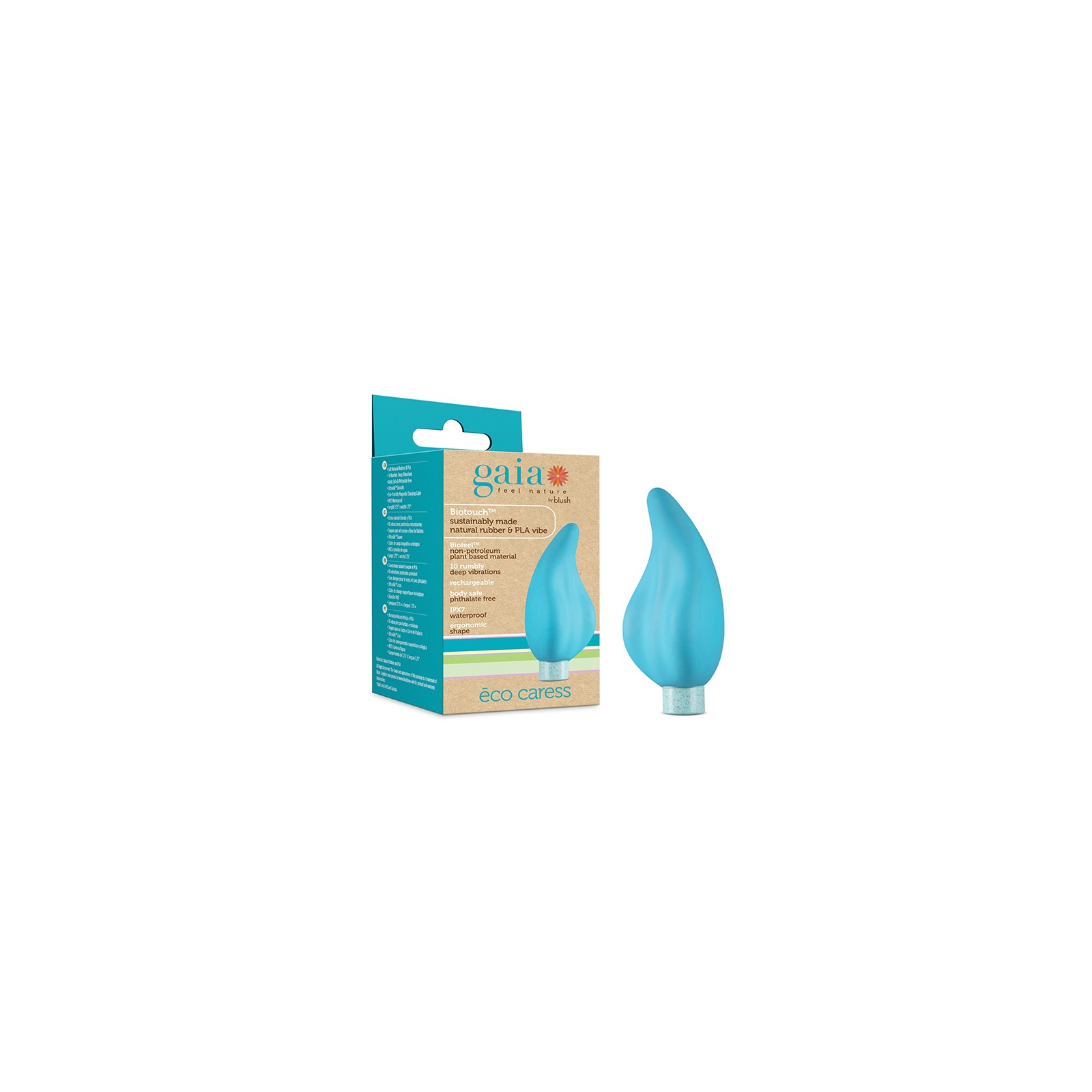 Blush Gaia Eco Caress Bullet Vibrator and Sleeve Aqua