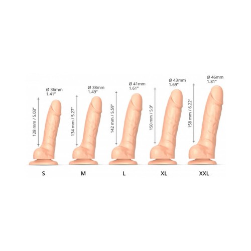 Sliding Skin Dual-Density Silicone Dildo - Vanilla