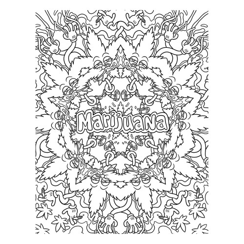 Fun Adult Coloring Book - High AF 2 for Cannabis Lovers