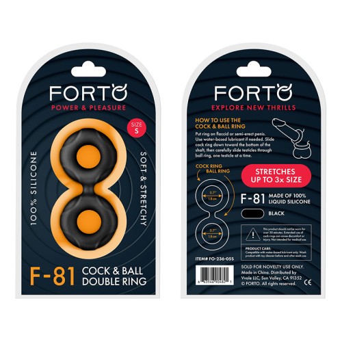 Forto F-81 Liquid Silicone Cock & Ball Double Ring Small