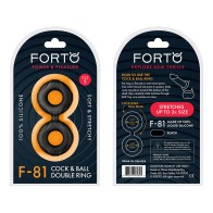 Forto F-81 Liquid Silicone Cock & Ball Double Ring Small