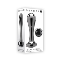 Gender X Black Pearl Aluminum Anal Plug with Gemstone